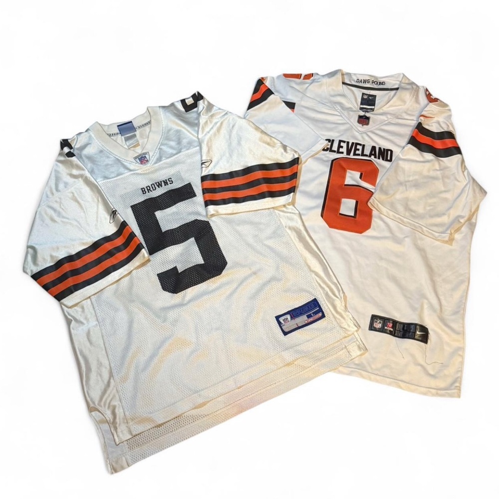 Cleveland Browns White Football Jersey Bundle Set